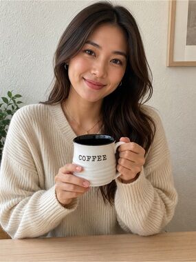 Sheffield Home Cream and Black Coffee Mug